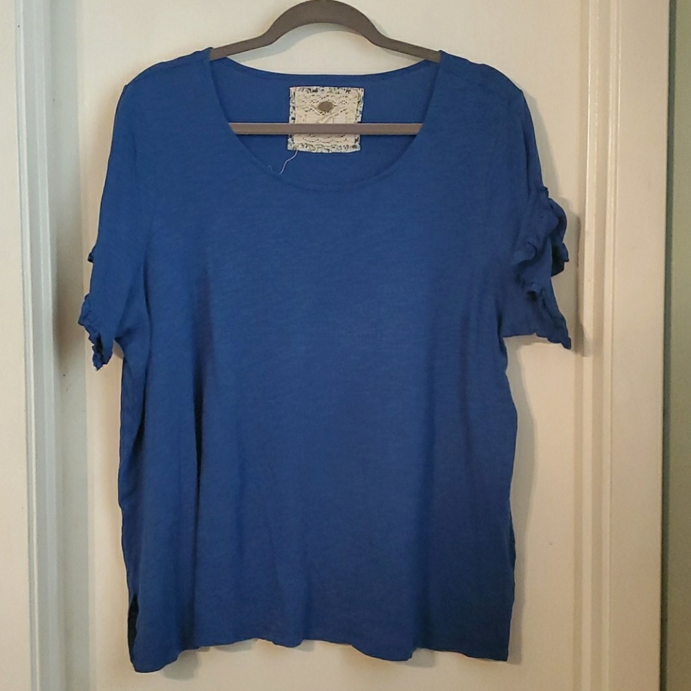 Plus size blue top